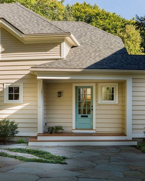 blue roof beige bungalow